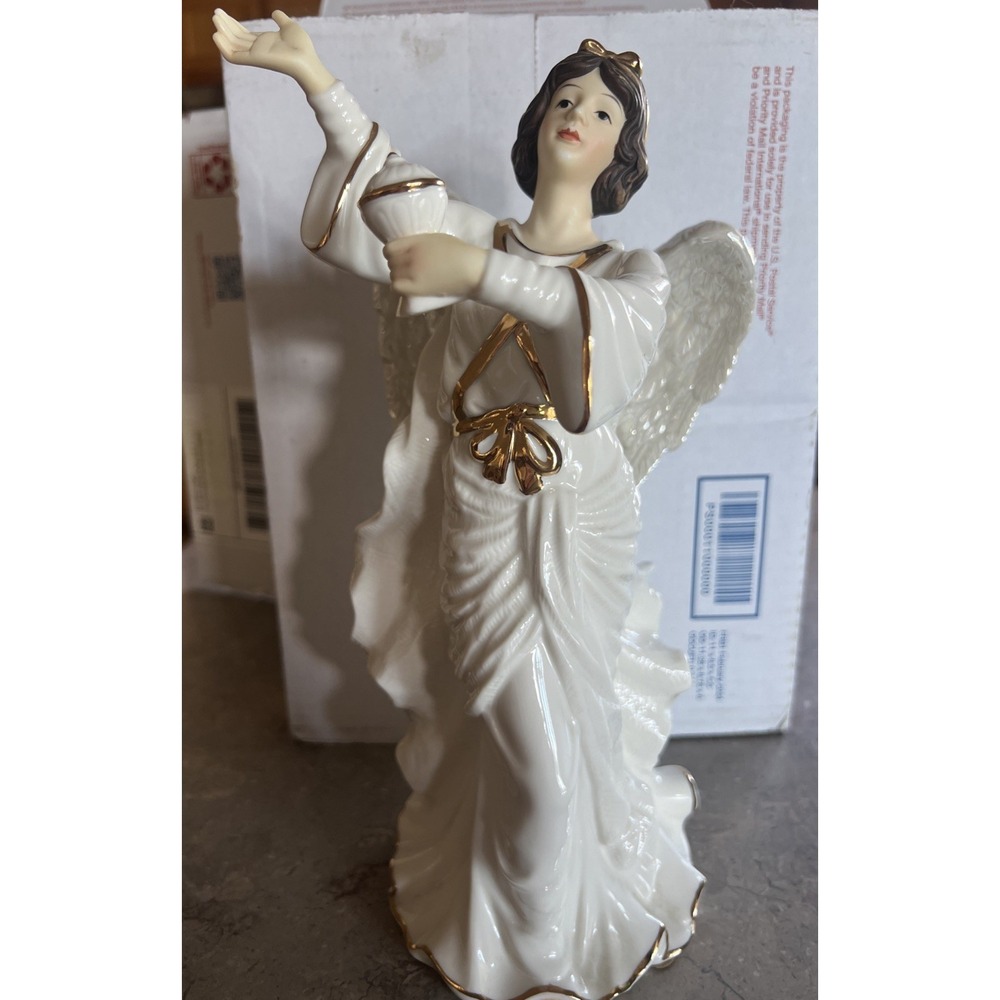 Vintage O'well Gold Trim Porcelain & Ceramic Angel Figurine